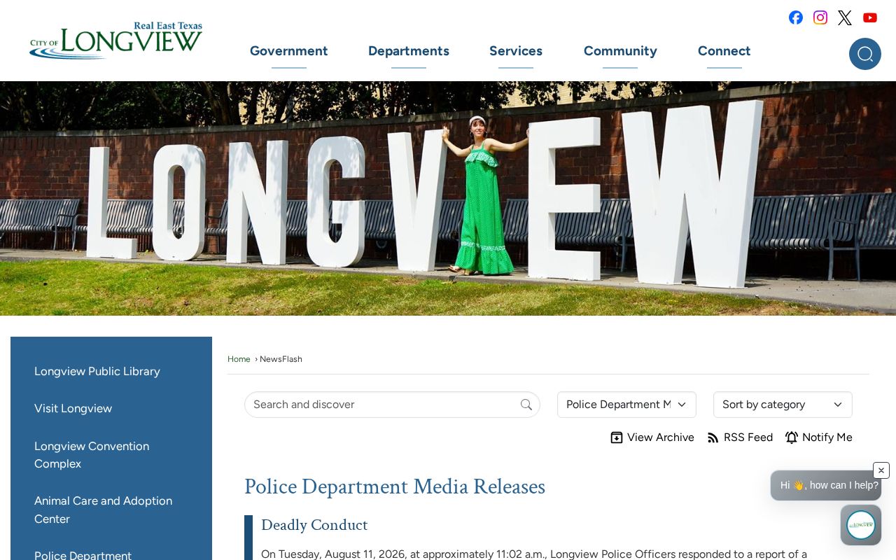 Longview Police News archive for arrest-record releases
